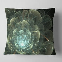 Designart fraktalni cvijet plava i siva - cvjetni jastuk-18x18