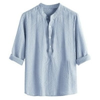 Muška modna casual top košulja prugasti ovratnik dugih rukava majica modni tipki labavi top bluza