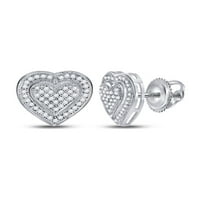 Jewels LU 10KT bijelo zlato Žene okrugle dijamantne srčane šljokice za odvijanje srca CTTW u podešavanju
