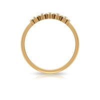 Moissnitni pojačajni prsten, V prsten u obliku slova V, 14k žuto zlato, US 4.50