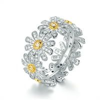 Peermont Peermont 18k bijeli pozlaćeni cvjetni suncokretov prsten