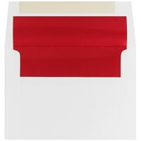 Koverte za pozivu na foliju, 1 4, bijelo sa crvenom folijom, 50 paketa