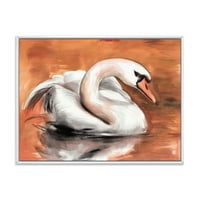 Designart' Close Up Swan On The Water ' Tradicionalni Uramljeni Platneni Zidni Umjetnički Print