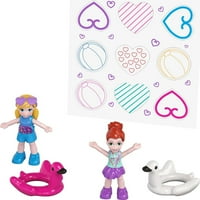 Polly Pocket Mini igračke, kompaktni playset i lutke, Flamingo Floatie