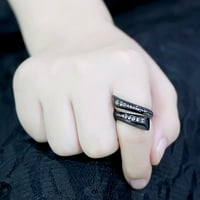 TK-IP crni prsten od nerđajućeg čelika sa vrhunskim kristalom u Crnoj Dijamantskoj veličini 8
