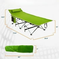 Sklopivi krevetić za kampovanje-Deluxe Sklopivi krevet za jednu osobu u torbi W jastuk za unutrašnju i