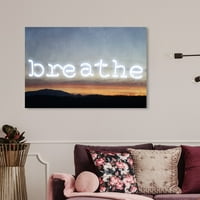Wynwood Studio tipografija i Citati Wall Art platnene grafike 'Breathe' motivacijski citati i izreke-Bijela