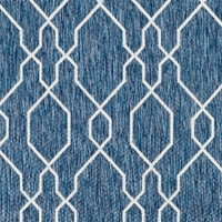 Umjetnička tkalja Vivendel 5 ' 7 ' plavo-bijela orijentalna prostirka na otvorenom