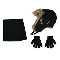 Berkshire Boys Traper kapu, šal i rukavice trodijelni set, jedna veličina