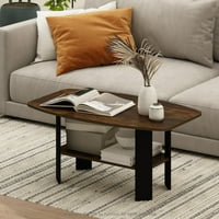 Furinno Jednostavan dizajn stola za kavu, jantarni bor black