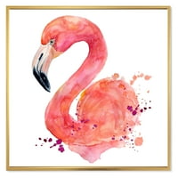 Dizajnerski portret ružičastih flaminga I 'Farmhouse uokvirenog platna Zidno umjetničko otisak