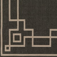 Umjetnički tkalica Alfresco Prostir za čvrste površine, Crna deva, 8'9 kvadrat