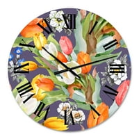 PROIZVODNJA Cvjetanje bijelih i narančastih tulipana VI tradicionalni zidni sat