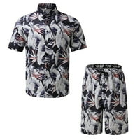 Outfmvch majice za muškarce Proljeće ljetno casual havajska plaža tropsko casual gumb niz majice set ženskih