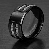 Black pozlaćen od nehrđajućeg čelika titanijumski prsten