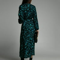 Ženska Moda seksi Split Leopard Print duga suknja sa vezicama duga rukava