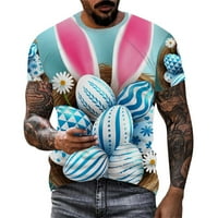 Majice dugih rukava za muškarce majice za muškarce Muška Uskršnja zečica Egg Festival digitalna 3d štampana