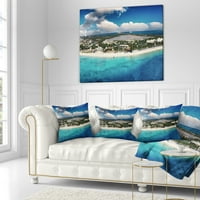 Designart karipska obala tropska Panorama - jastuk za bacanje morskog pejzaža-16x16