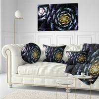Designart tamno plavi fraktalni cvijet u Tamnocvjetnom jastuku - 12x20